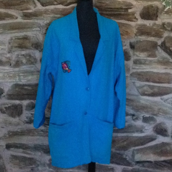 Oversized Turquoise Blazer - Picture 1 of 8